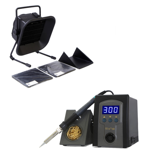 Digital Soldering station + Fume extractor (936 AD + 493)