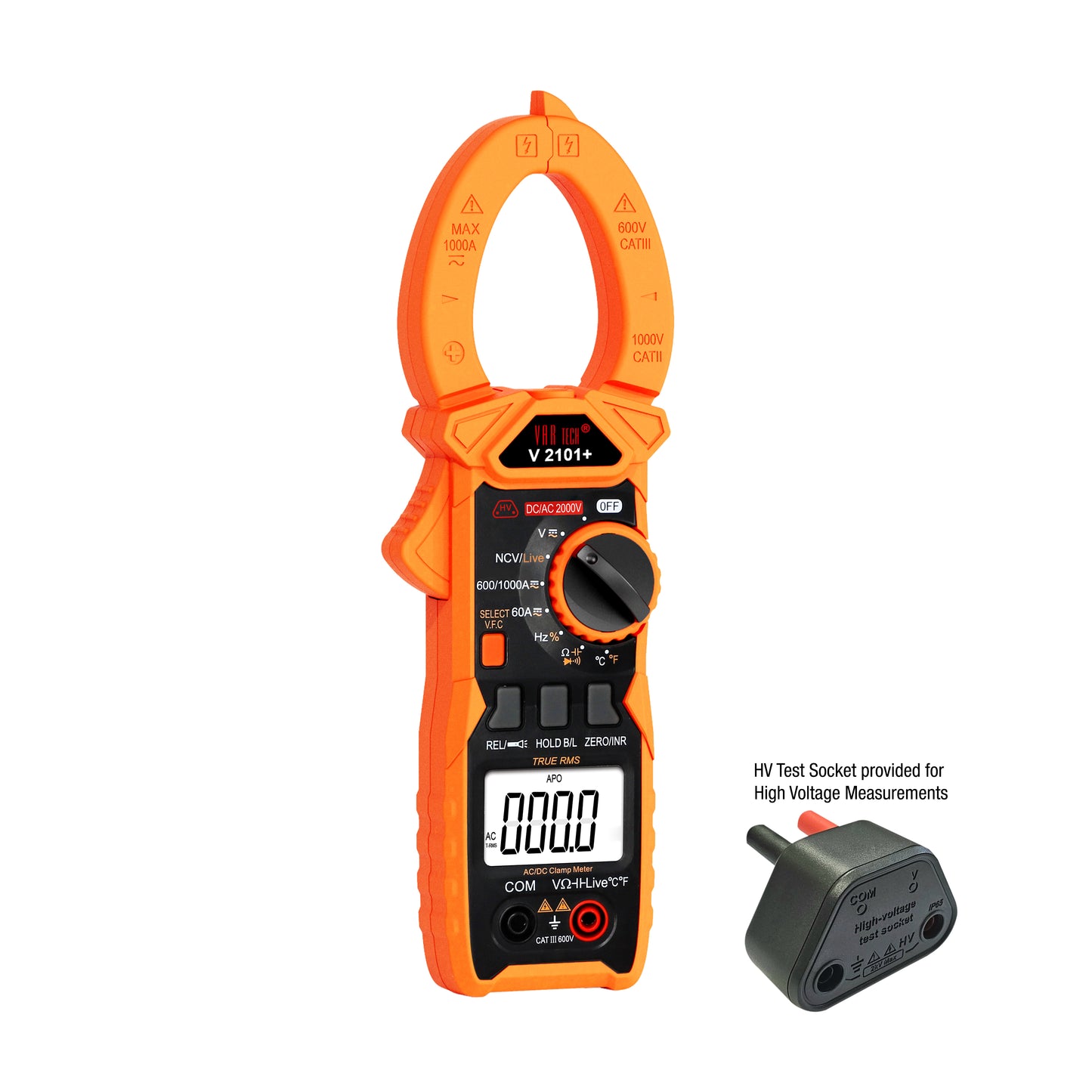 V 2101+ Digital clamp meter True RMS Auto ranging 1000A 2000V AC DC