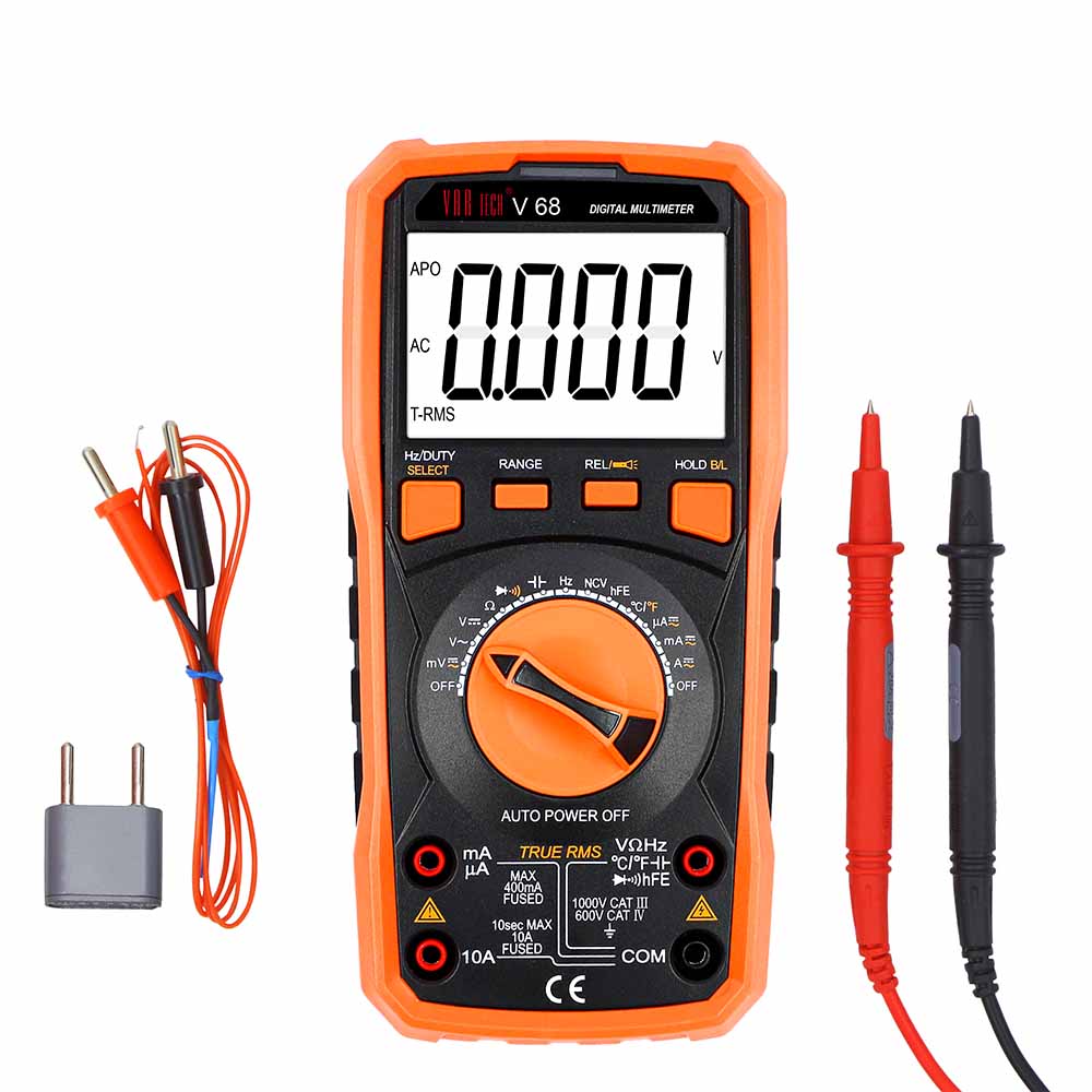 V 68 Digital multimeter True RMS Auto ranging 1000V DC 750V AC 20A DC AC