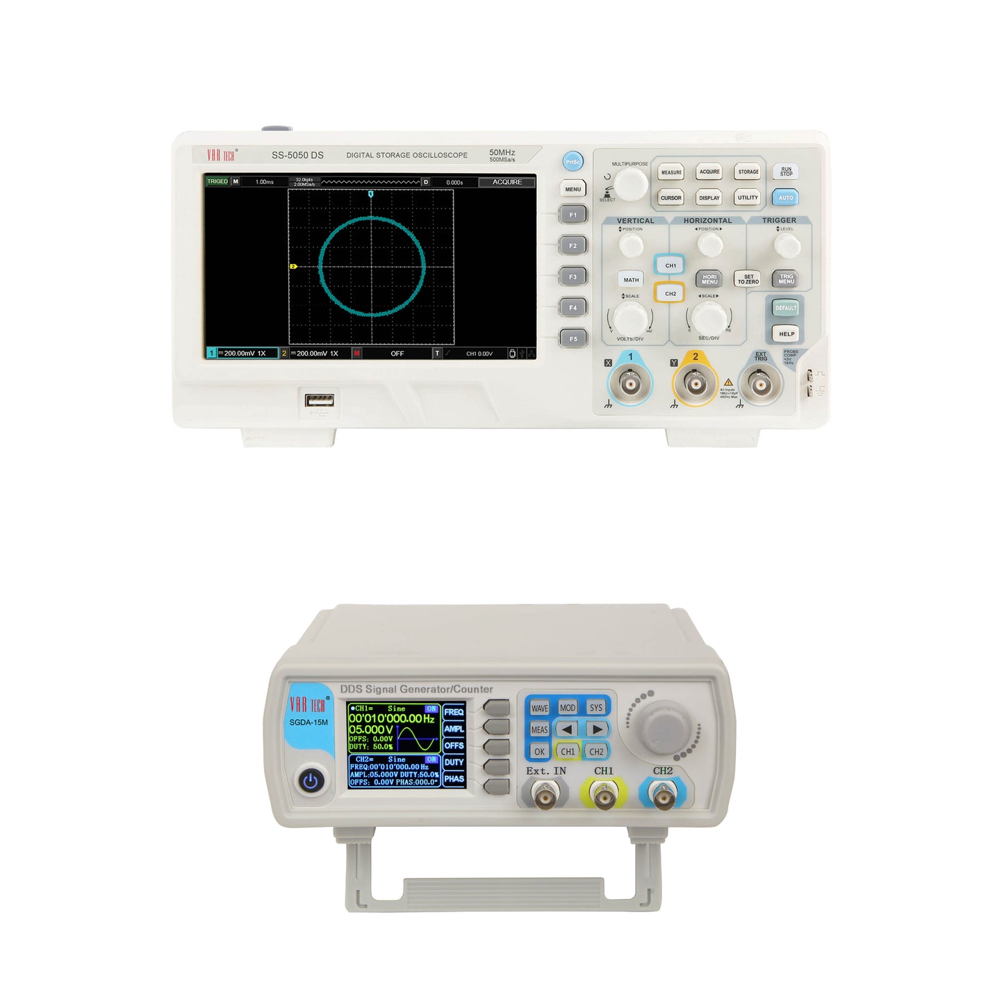 Digital Storage Oscilloscope 50 MHz + Function / Signal generator 15 MHz