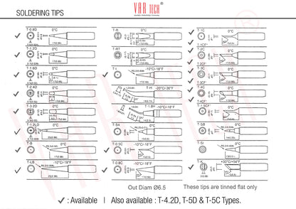 Soldering station bits - Pack of 1 (T-D Series, Double sided Tip) 0.8D, 1.2D, 1.6D, 2.4D, 3.2D, 4.2D, 5D